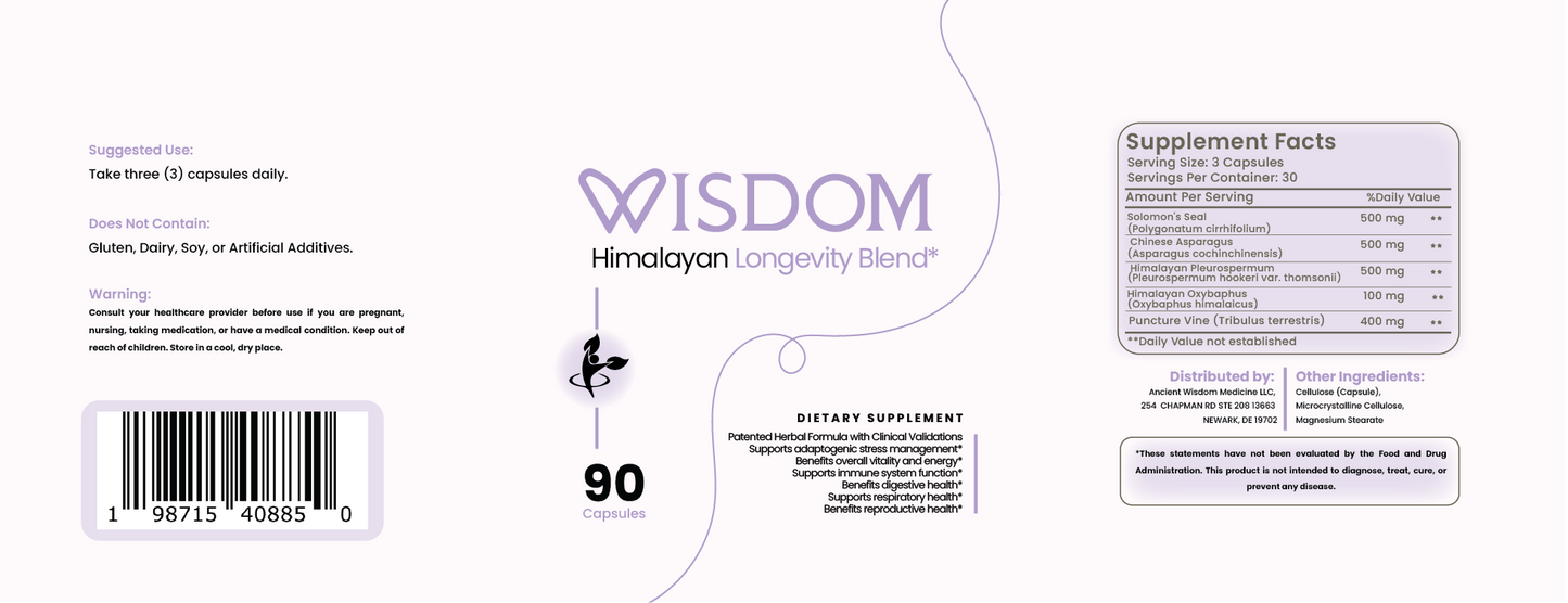 Wisdom Himalayan Longevity Blend - Supports Longevity and Boosts Vitality